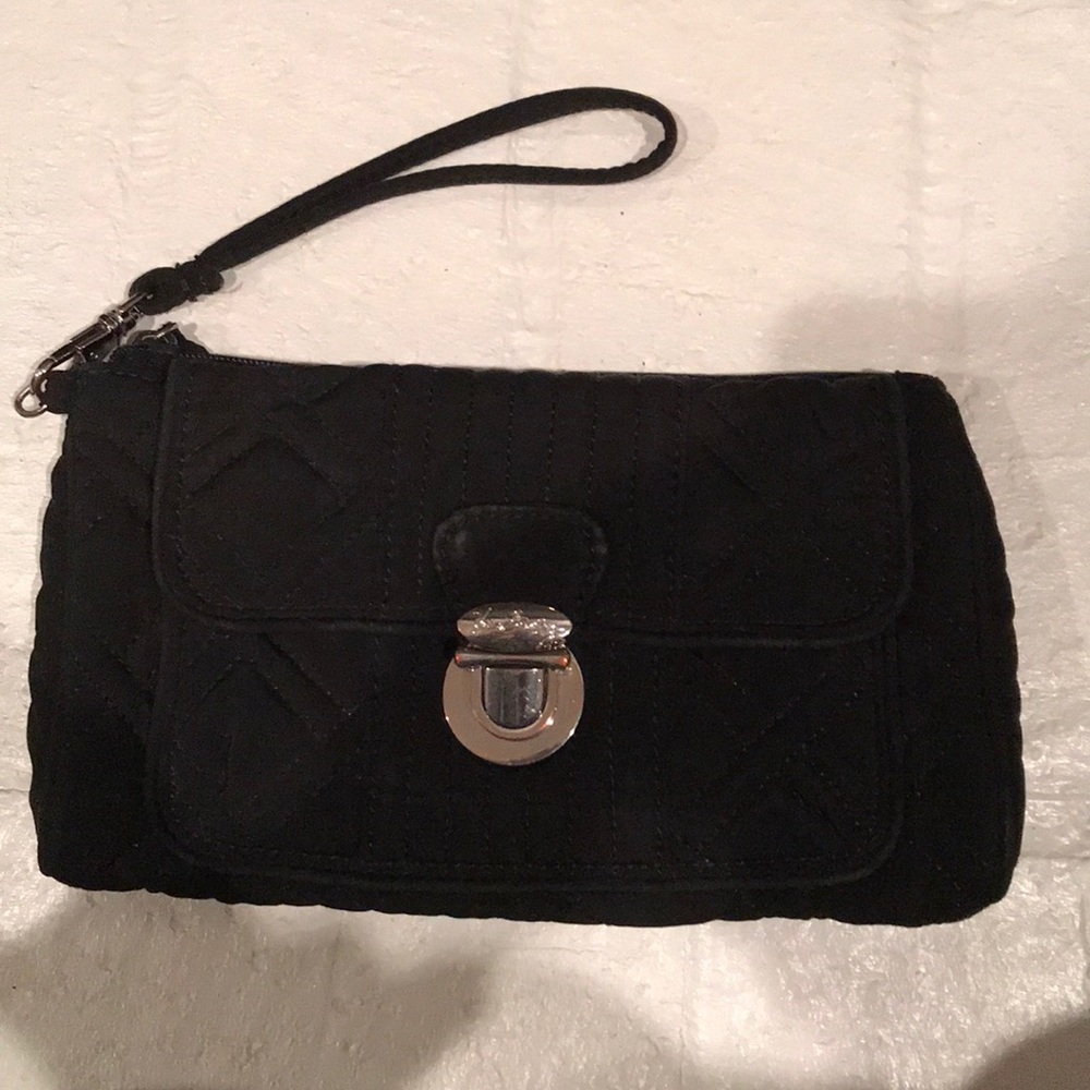Vera Bradley Black Quilt Wristlet